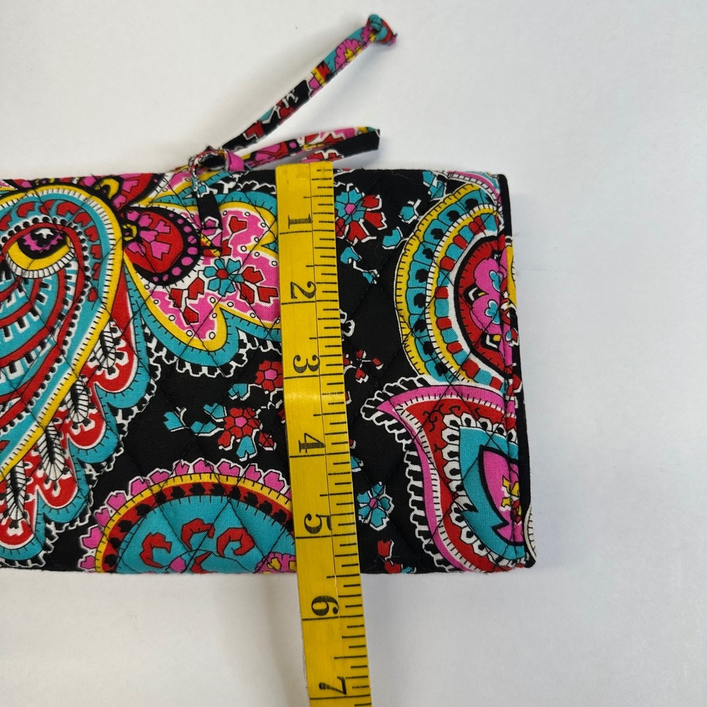 Vera Bradley Cosmetic Makeup/Accessories Black Blue Pink Red Folding Tie Pouch - Picture 8 of 15